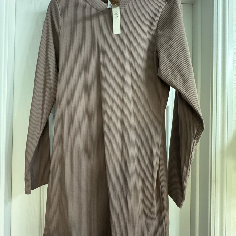 Ribbed Long Sleeve Tunic Dress